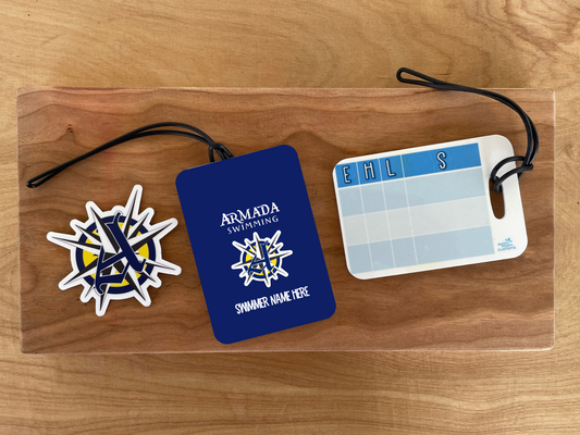 *Personalized* Reusable swim meet heat tags: La Mirada Armada #3