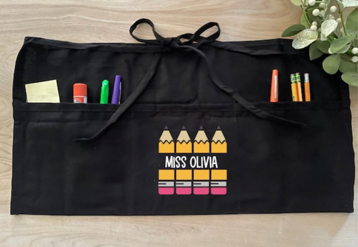 Personalized Teacher Apron with pockets