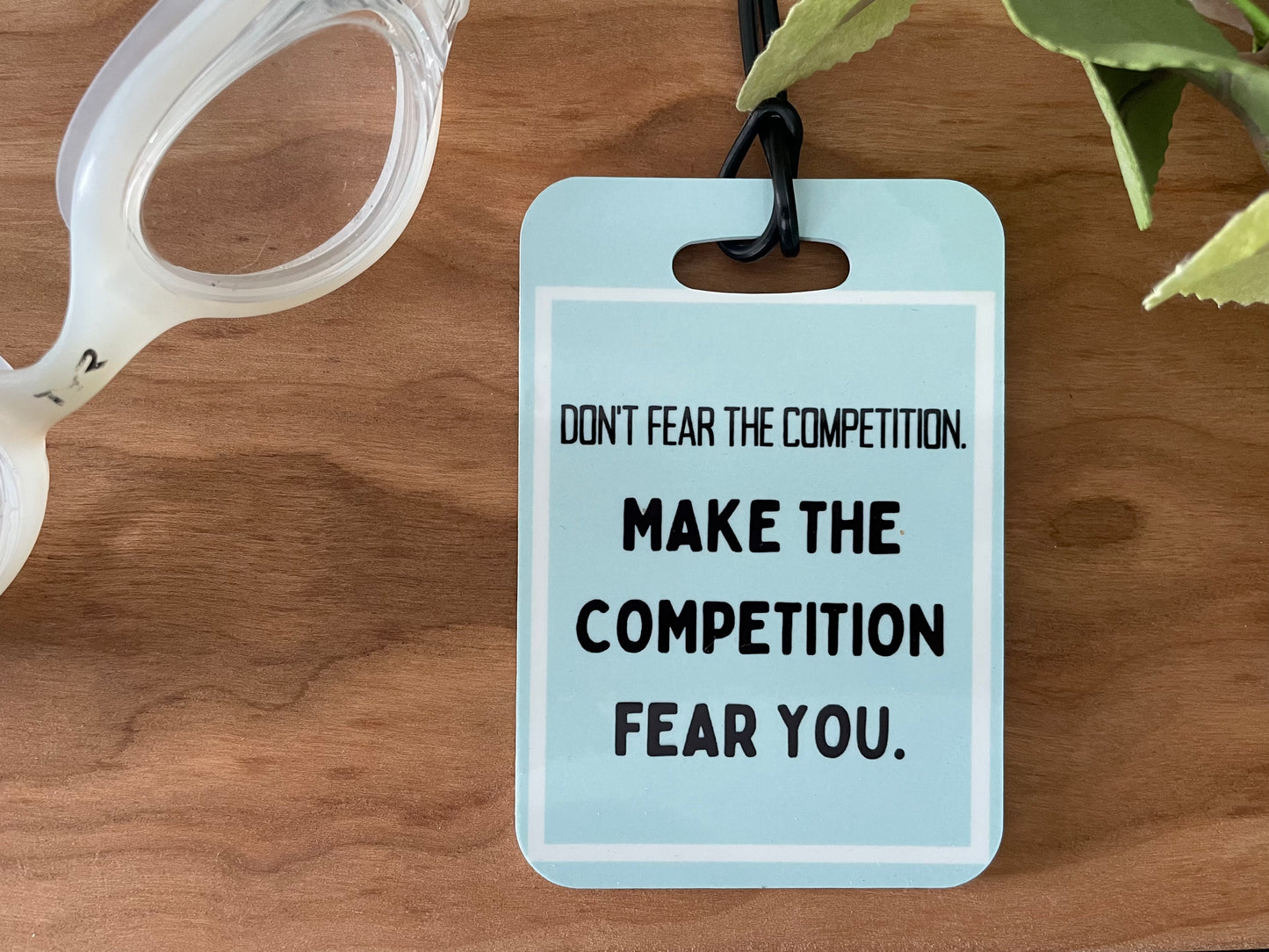 Reusable swim meet heat tags: Don't Fear the Competition