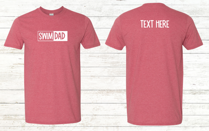 Swim Dad - White Text -  Adult Crewneck Tee