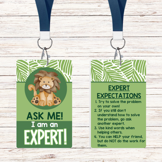 Ask Me! I am an Expert! - Classroom Zoo Theme - Set of 6