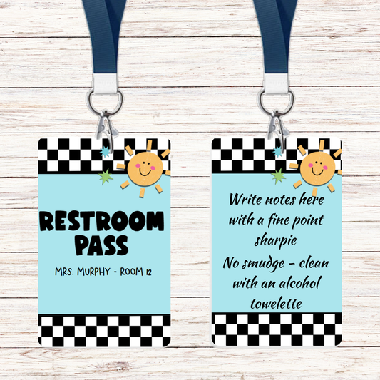 Black Chevron Theme Classroom Hall Passes - 8 pack