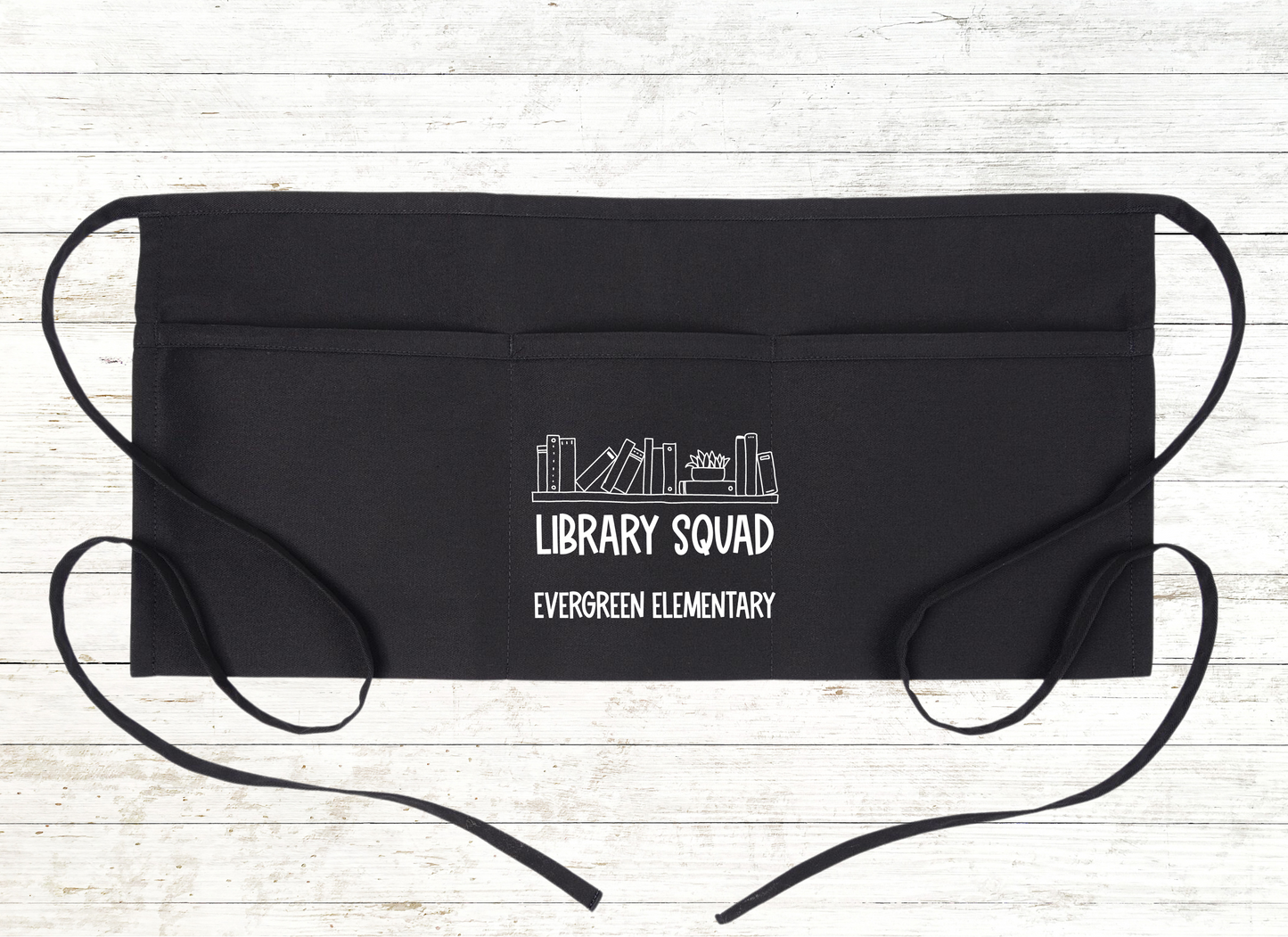Personalized Teacher / School Apron with pockets: Library Squad