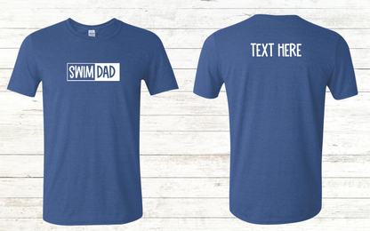 Swim Dad - White Text -  Adult Crewneck Tee