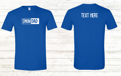 Swim Dad - White Text -  Adult Crewneck Tee