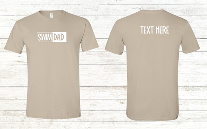 Swim Dad - White Text -  Adult Crewneck Tee