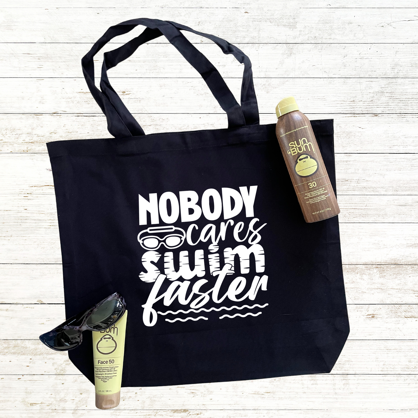 Nobody Cares Swim Faster Tote Bag