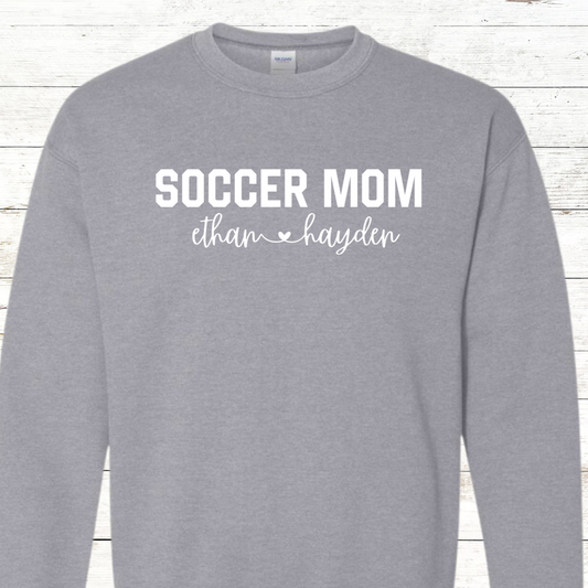 Soccer Mom Adult Sweatshirt with player names - Back Personalization Option