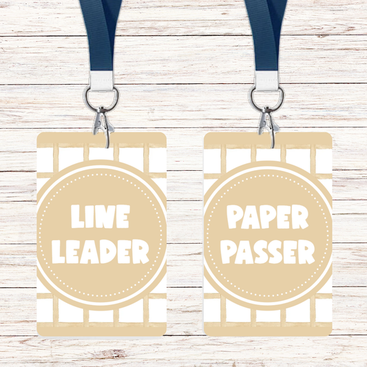 Neutral Theme Classroom Jobs - 6 pack