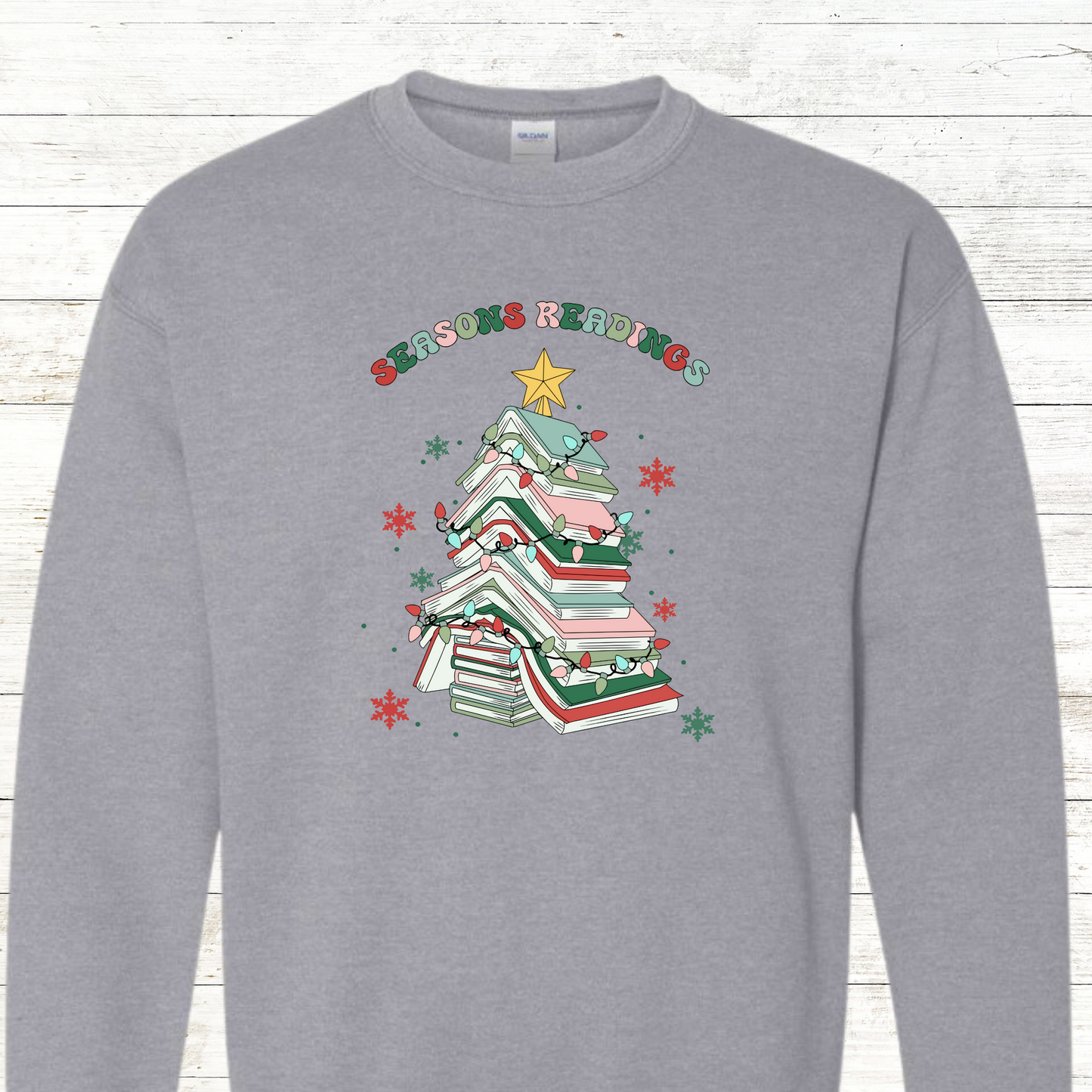 Seasons Reading -  Christmas Teacher / Adult Sweatshirt - Back Personalization Option