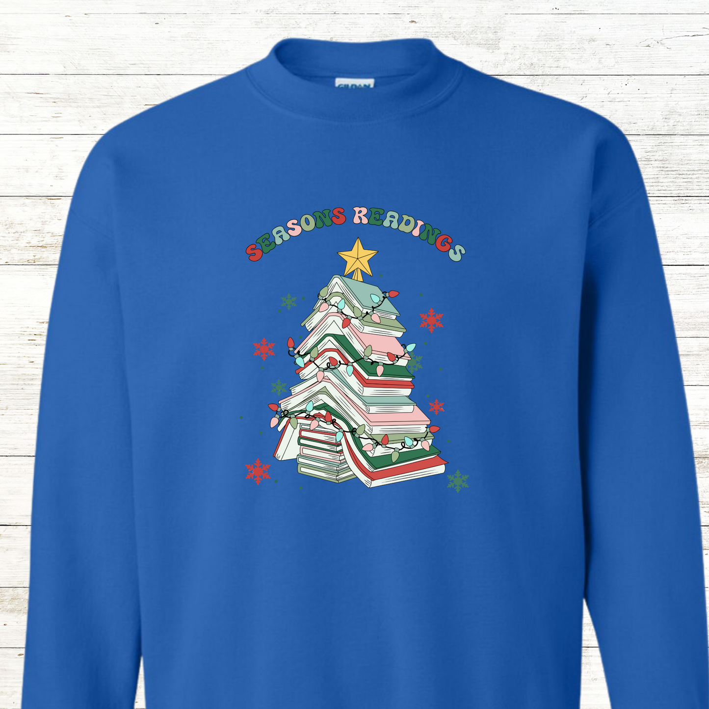 Seasons Reading -  Christmas Teacher / Adult Sweatshirt - Back Personalization Option