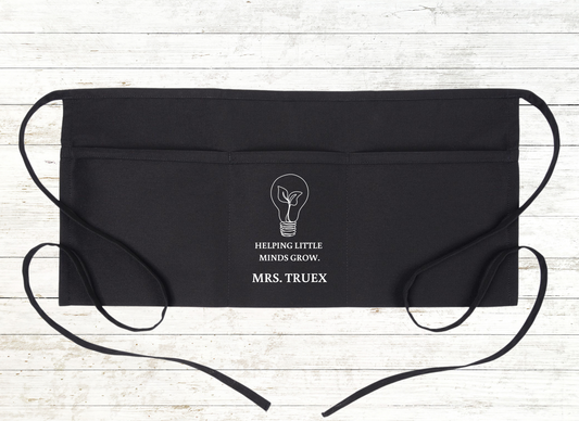 Personalized Teacher / School Apron with pockets: Helping little minds grow