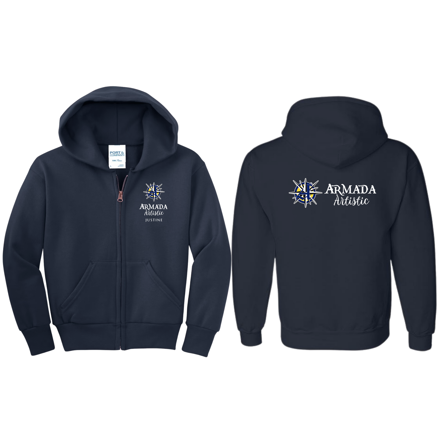 La Mirada Armada Zipper Hooded Sweatshirt
