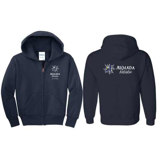 La Mirada Armada Zipper Hooded Sweatshirt