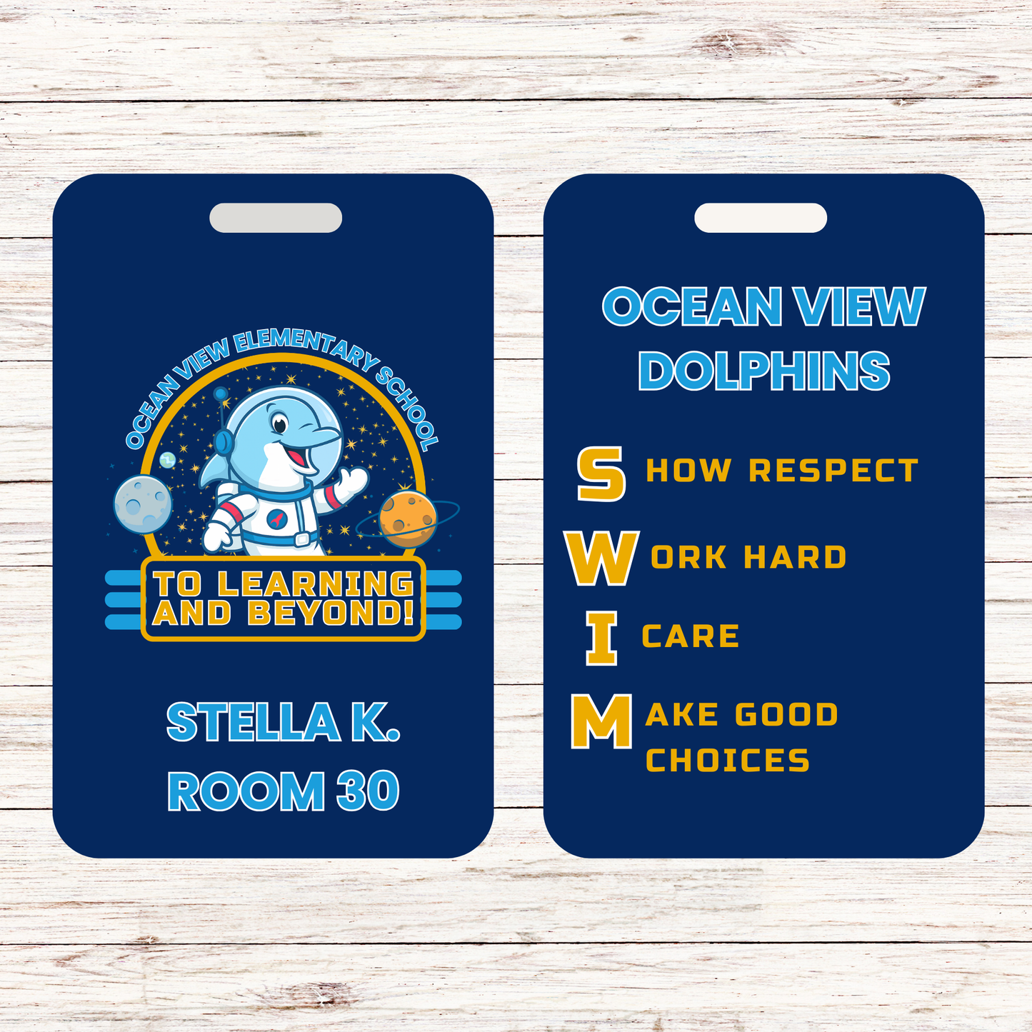 Ocean View Elementary Lunchbox / Backpack Bag Tag