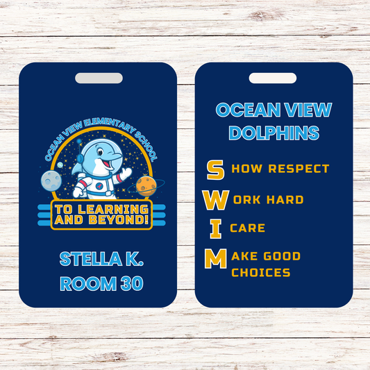 Ocean View Elementary Lunchbox / Backpack Bag Tag