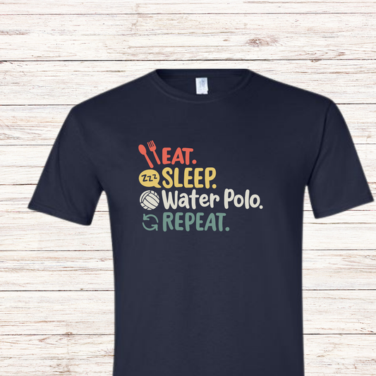 Eat. Sleep. Water Polo. Repeat. Swimmer Shirt