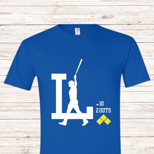 Dodgers LA Freddie Freeman Silhouette Shirt with Score