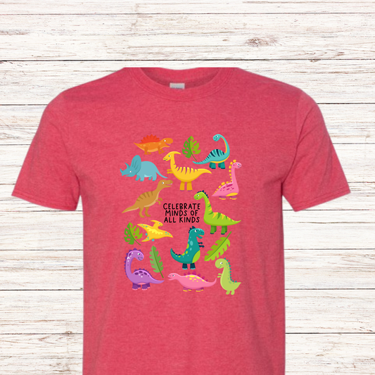 Celebrate Minds of All Kinds Dinosaur Tee