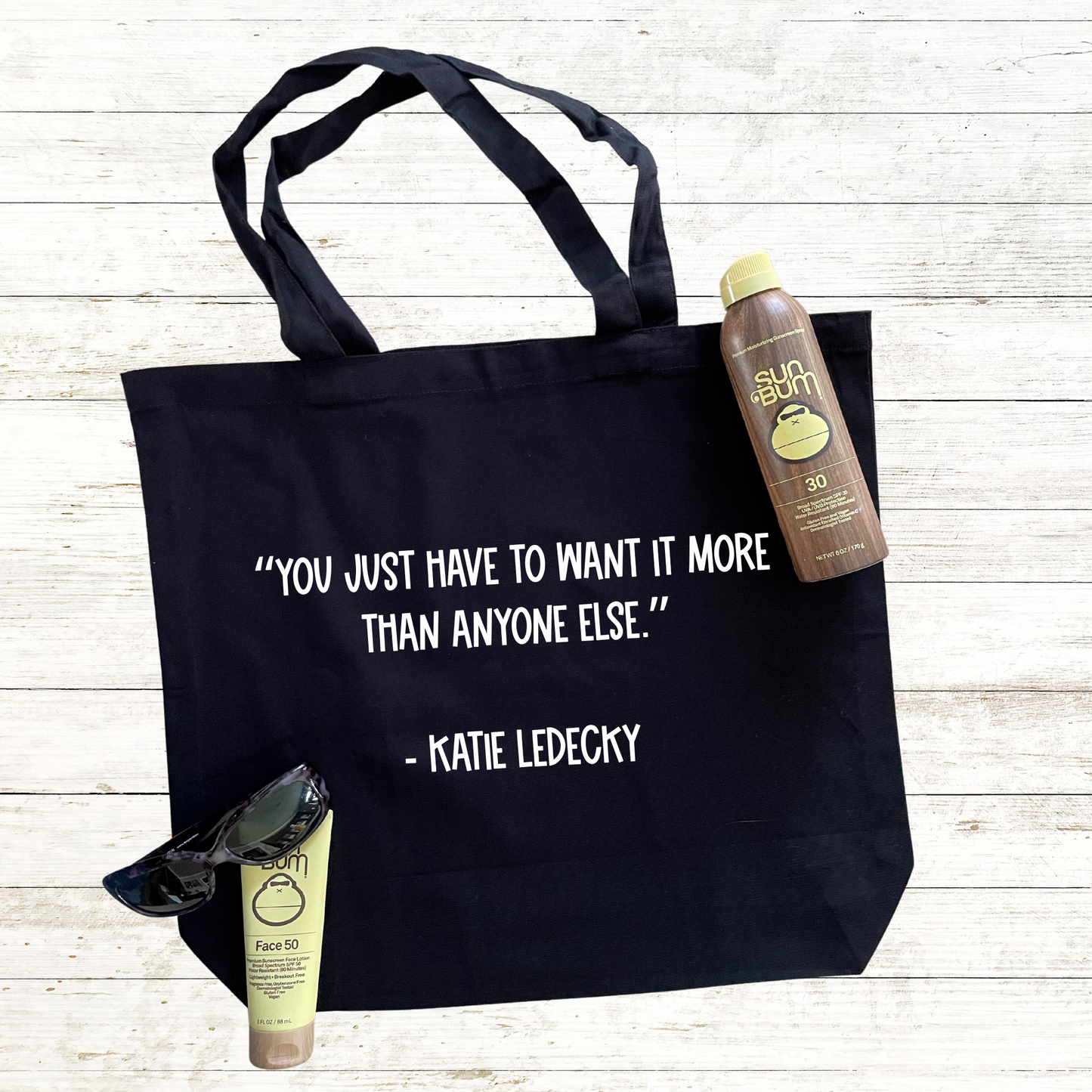 Inspirational Quote Katie Ledecky Tote Bag