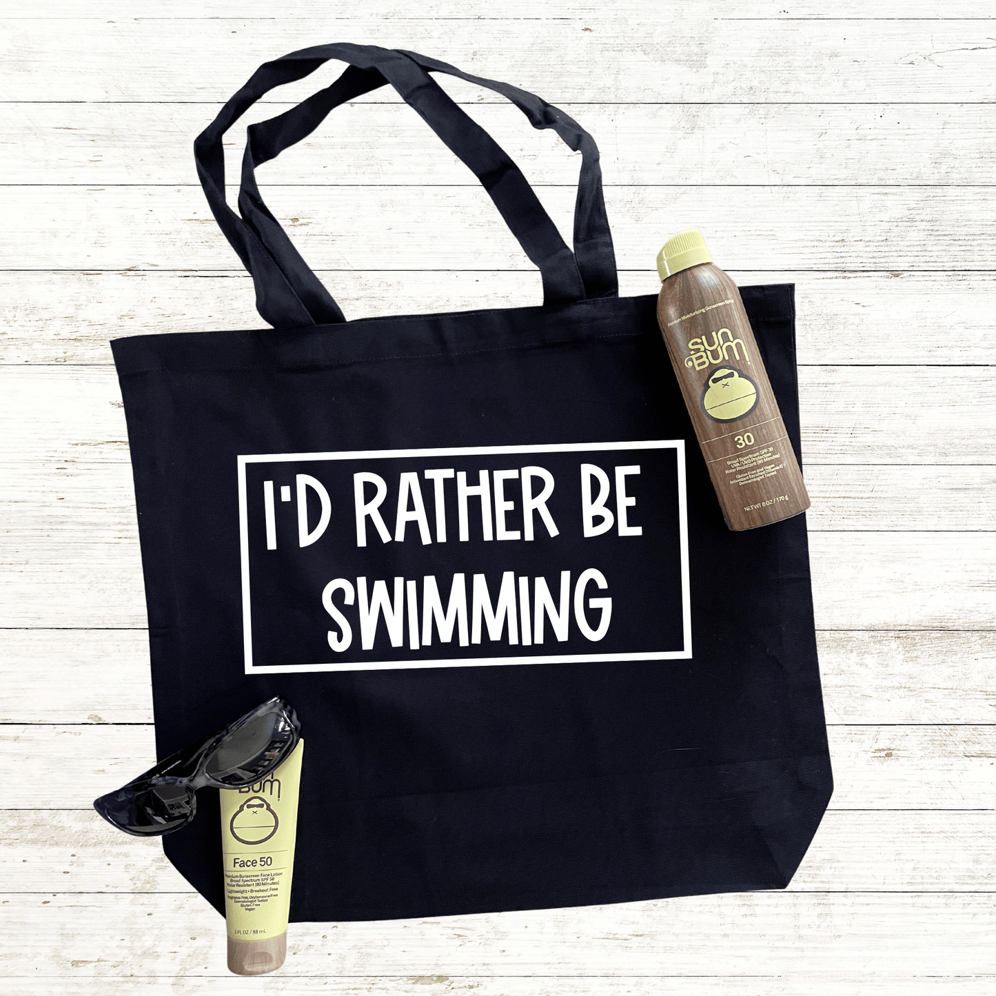 I'd rather be swimming tote