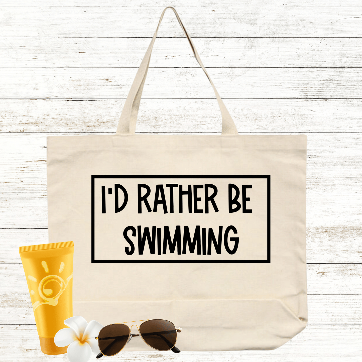 I'd rather be swimming tote