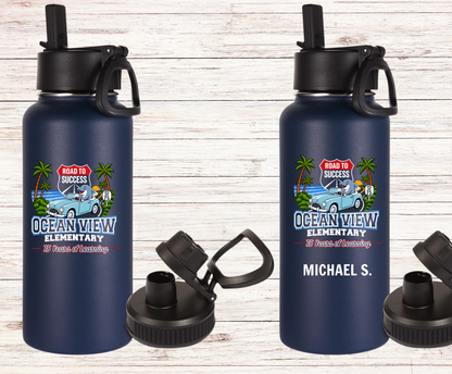 Ocean View Elementary 2026-2027 Road to Success Water Bottle – 32 oz Personalized