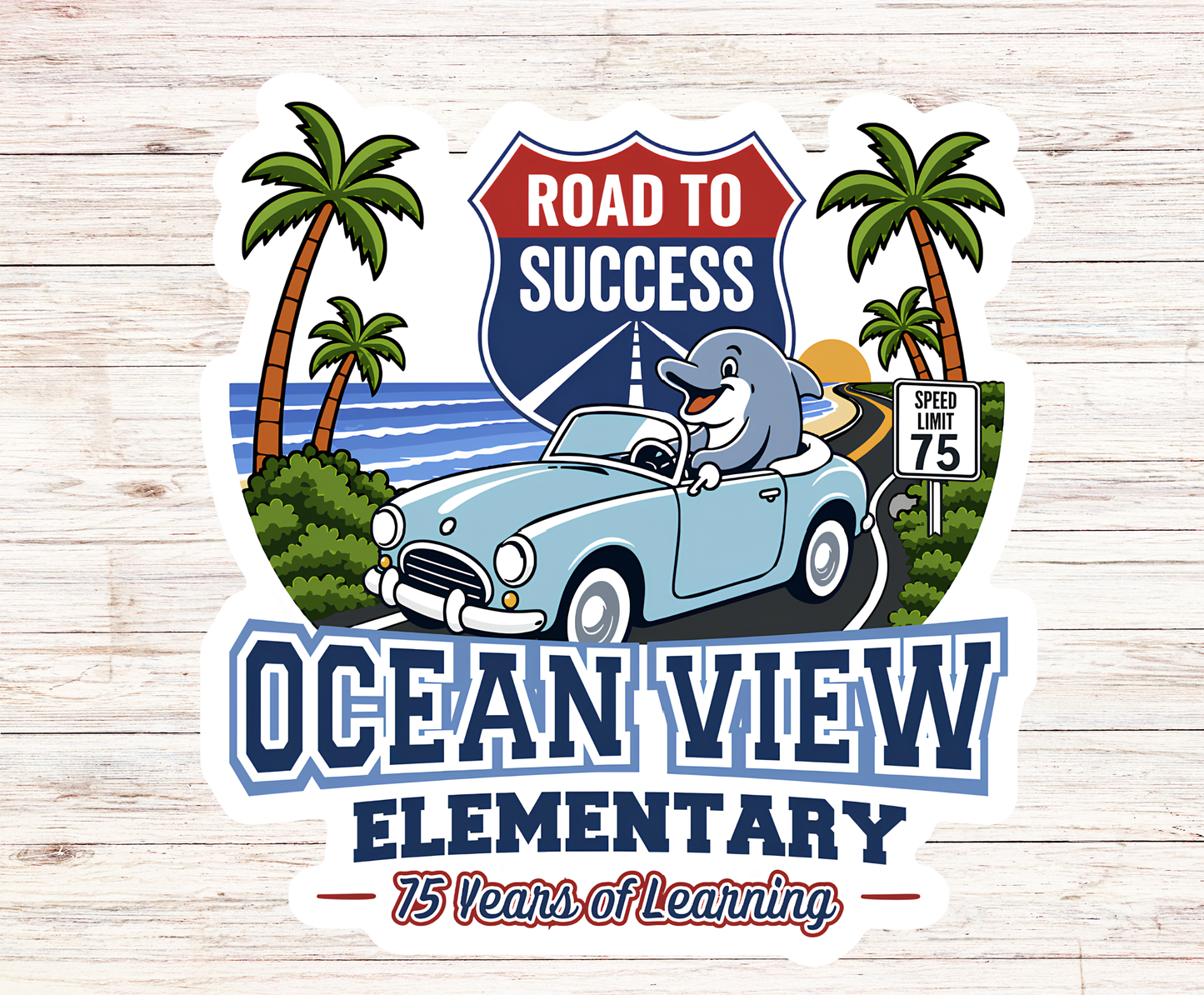 Ocean View Elementary 75th Anniversary Sticker