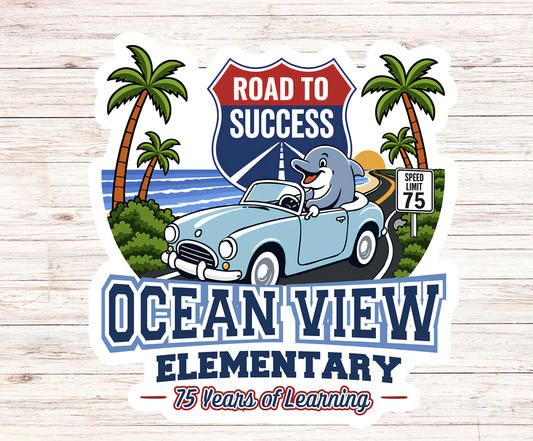 Ocean View Elementary 75th Anniversary Sticker