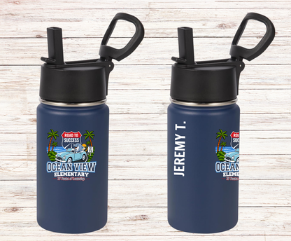 Ocean View Elementary 2026-2027 Road to Success Kids Water Bottle – 14 oz Personalized