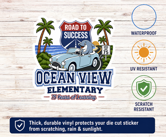 Ocean View Elementary 75th Anniversary Sticker