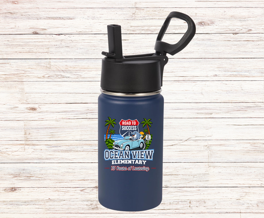 Ocean View Elementary 2026-2027 Road to Success Kids Water Bottle – 14 oz Personalized