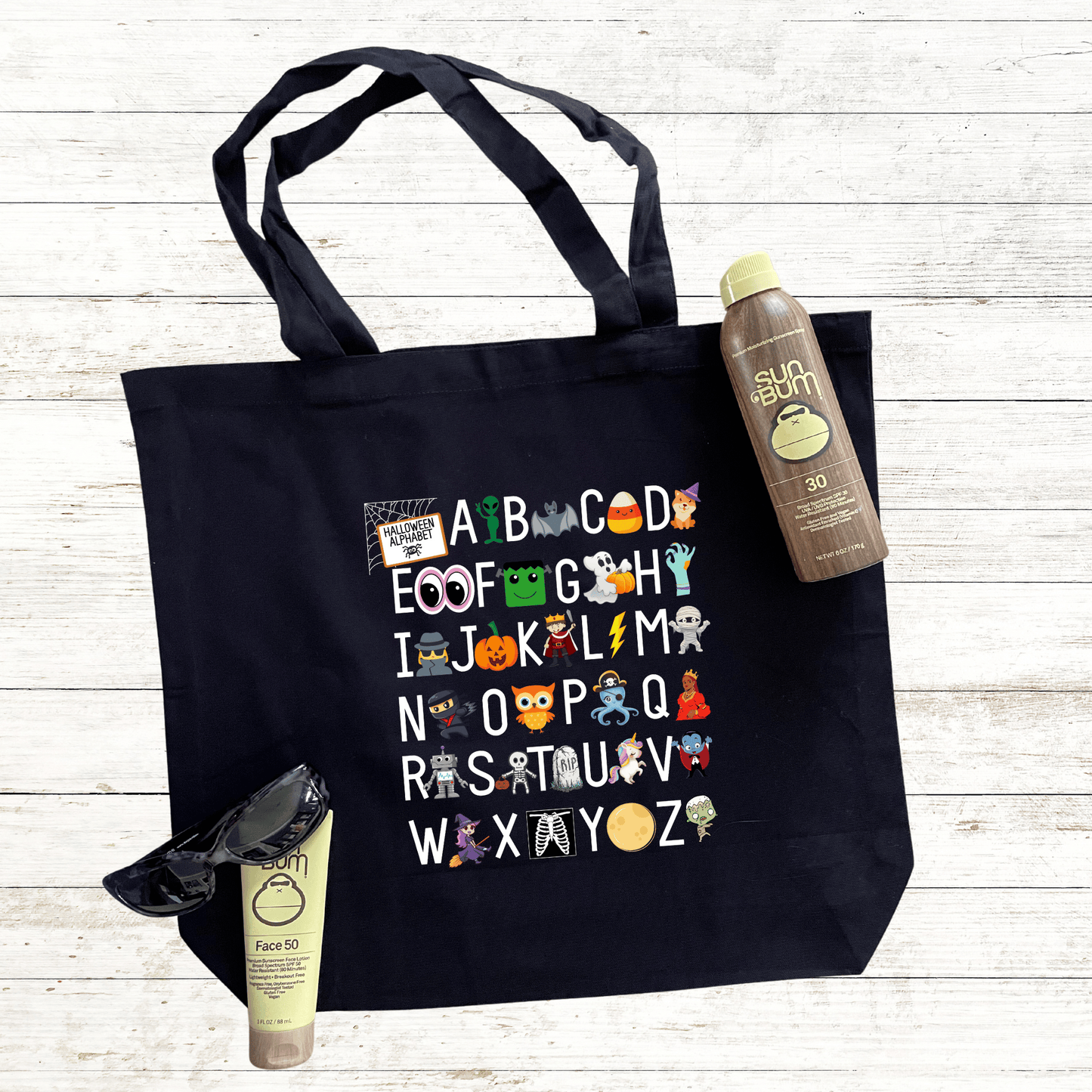 Halloween Alphabet Tote Bag