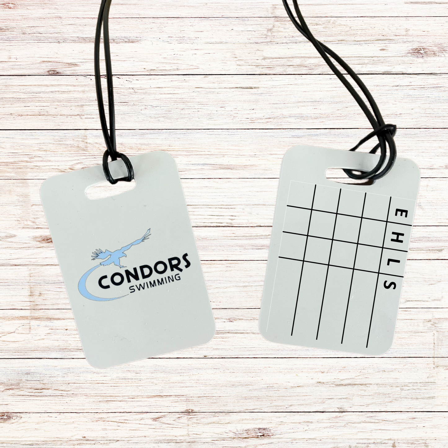 Reusable swim meet heat tag: Condors Swimming