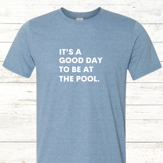 It's a good day to be at the pool.Adult Crewneck Tee