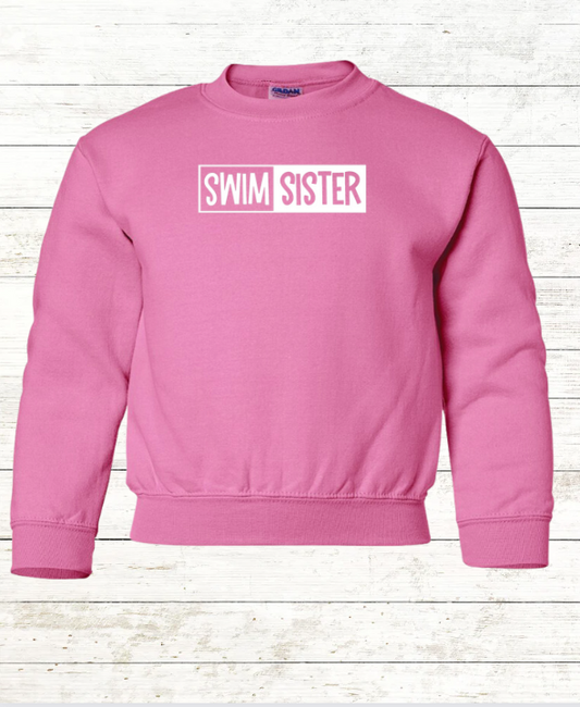 Swim Sister - Back of Sweatshirt Personalization Option: Youth Sweatshirt