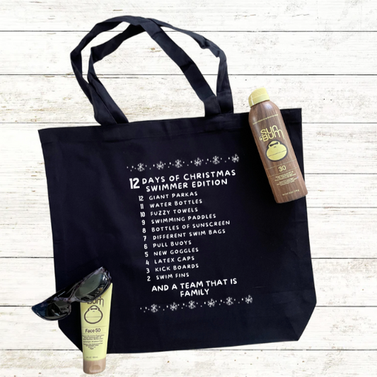 12 Days of Christmas Swimmer Edition Tote Bag