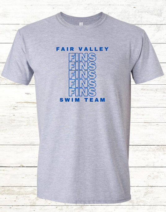 Fair Valley Fins - Adult Swimmer Crewneck  Tee: Glitter