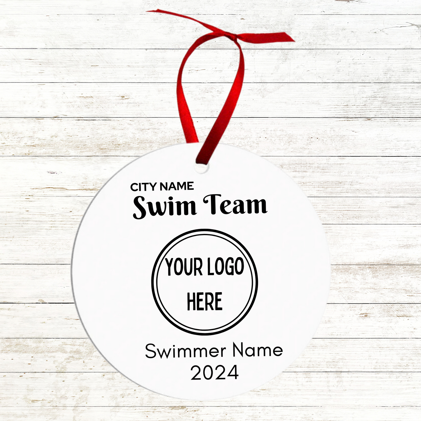 Swim Team Christmas Ornament - Custom Swim Team