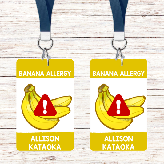 Food Allergy Lunchbox Tag: Banana (Set of 2)