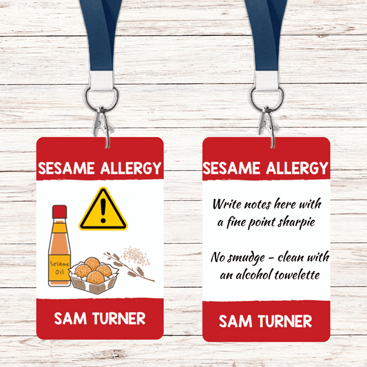 Food Allergy Lunchbox Tag: Sesame (Set of 2)