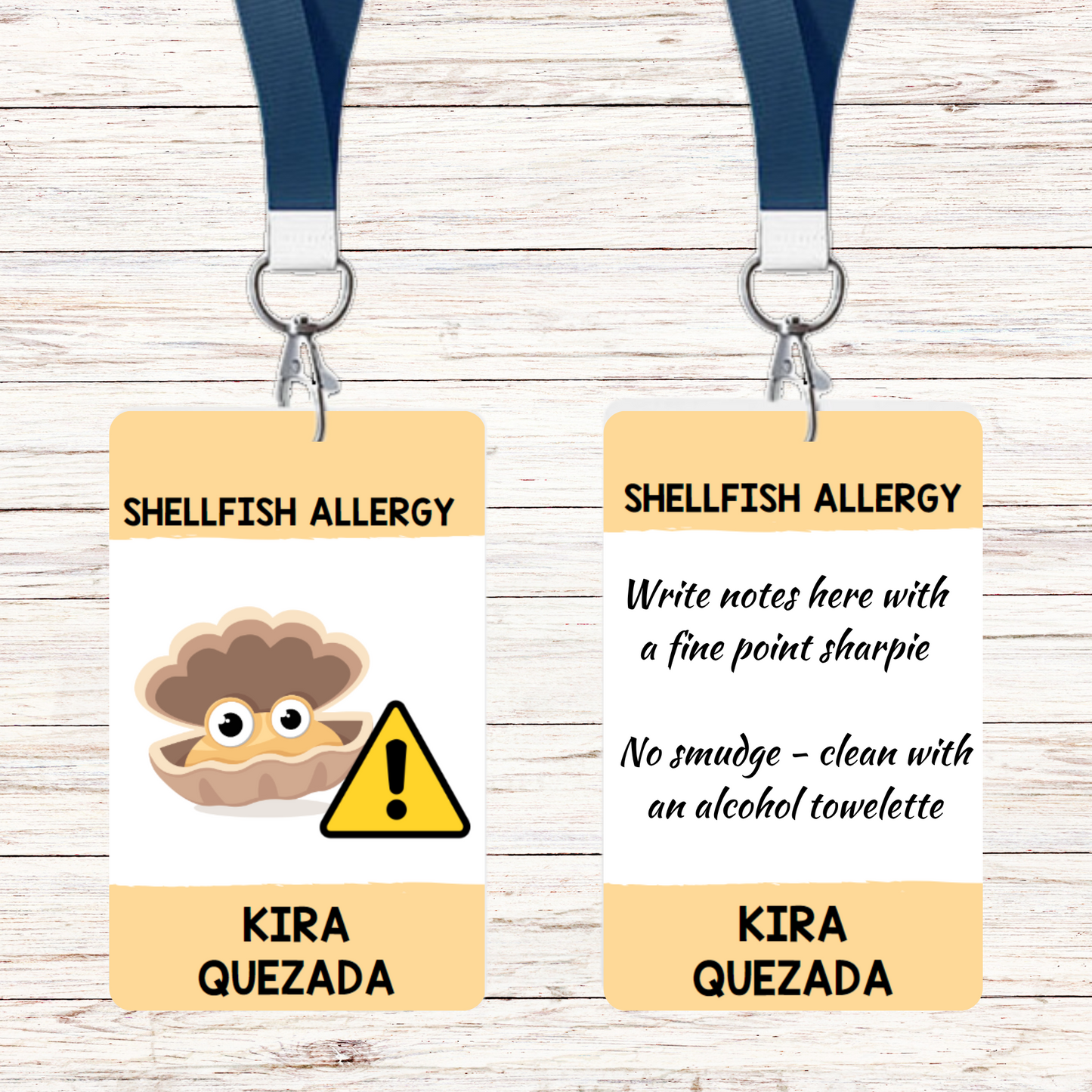 Food Allergy Lunchbox Tag: Shellfish (Set of 2)