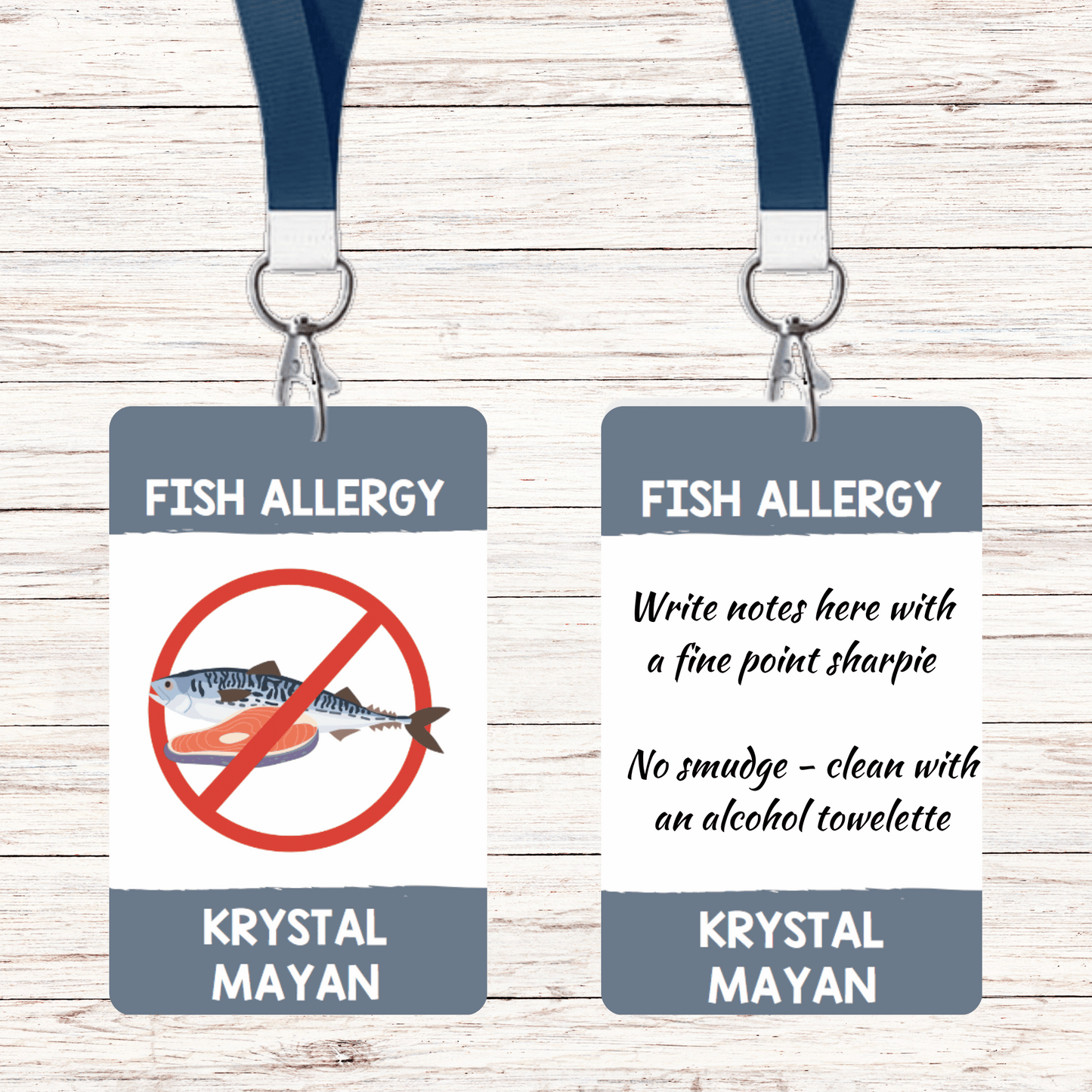 Food Allergy Lunchbox Tag: Fish (Set of 2)