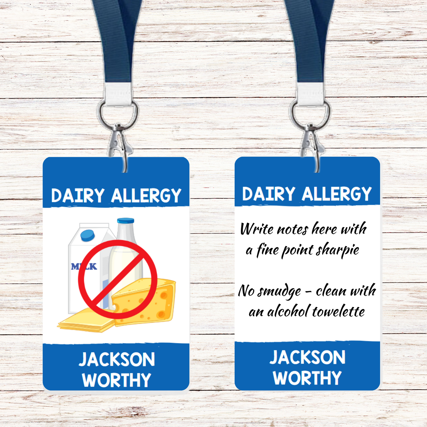 Food Allergy Lunchbox Tag: Dairy (Set of 2)