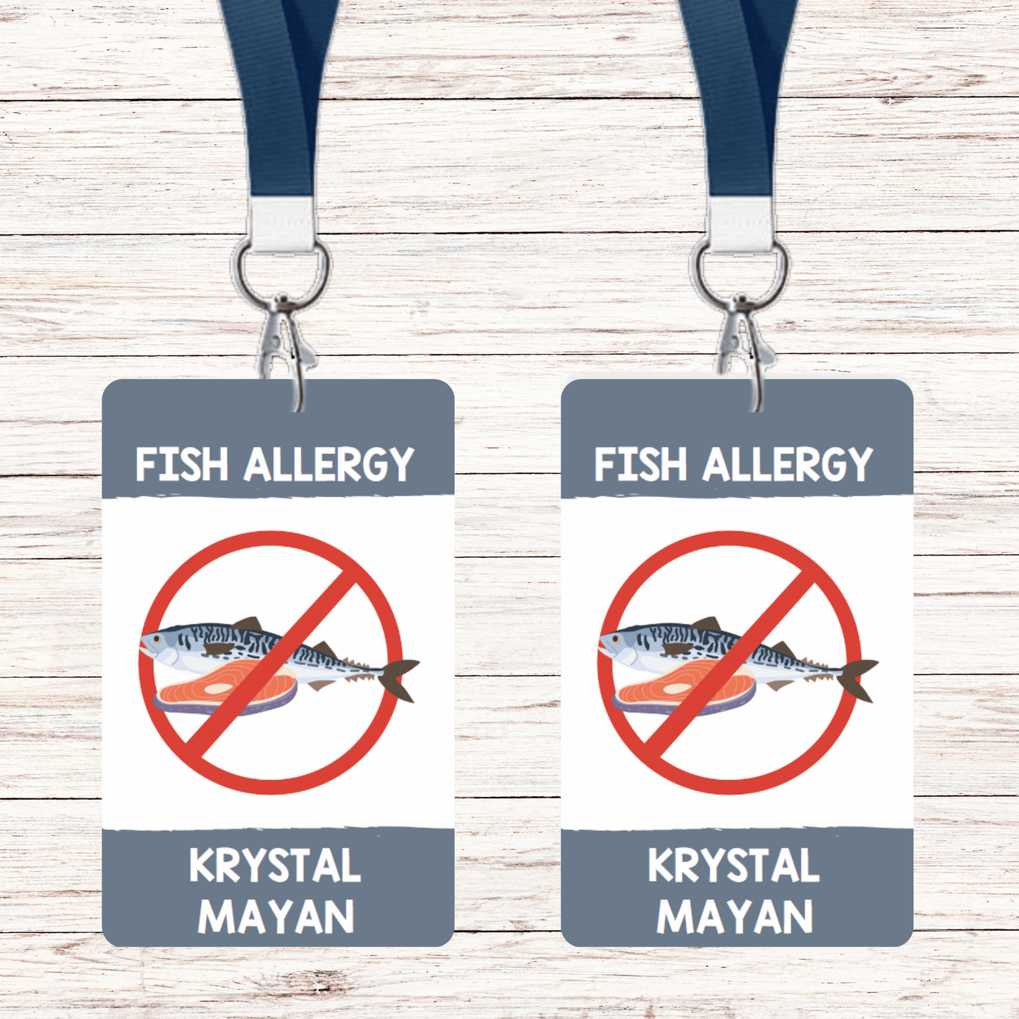 Food Allergy Lunchbox Tag: Fish (Set of 2)