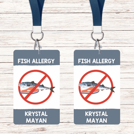 Food Allergy Lunchbox Tag: Fish (Set of 2)
