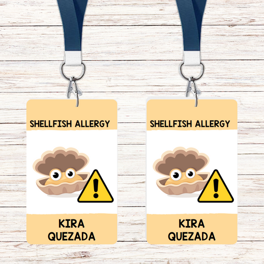 Food Allergy Lunchbox Tag: Shellfish (Set of 2)
