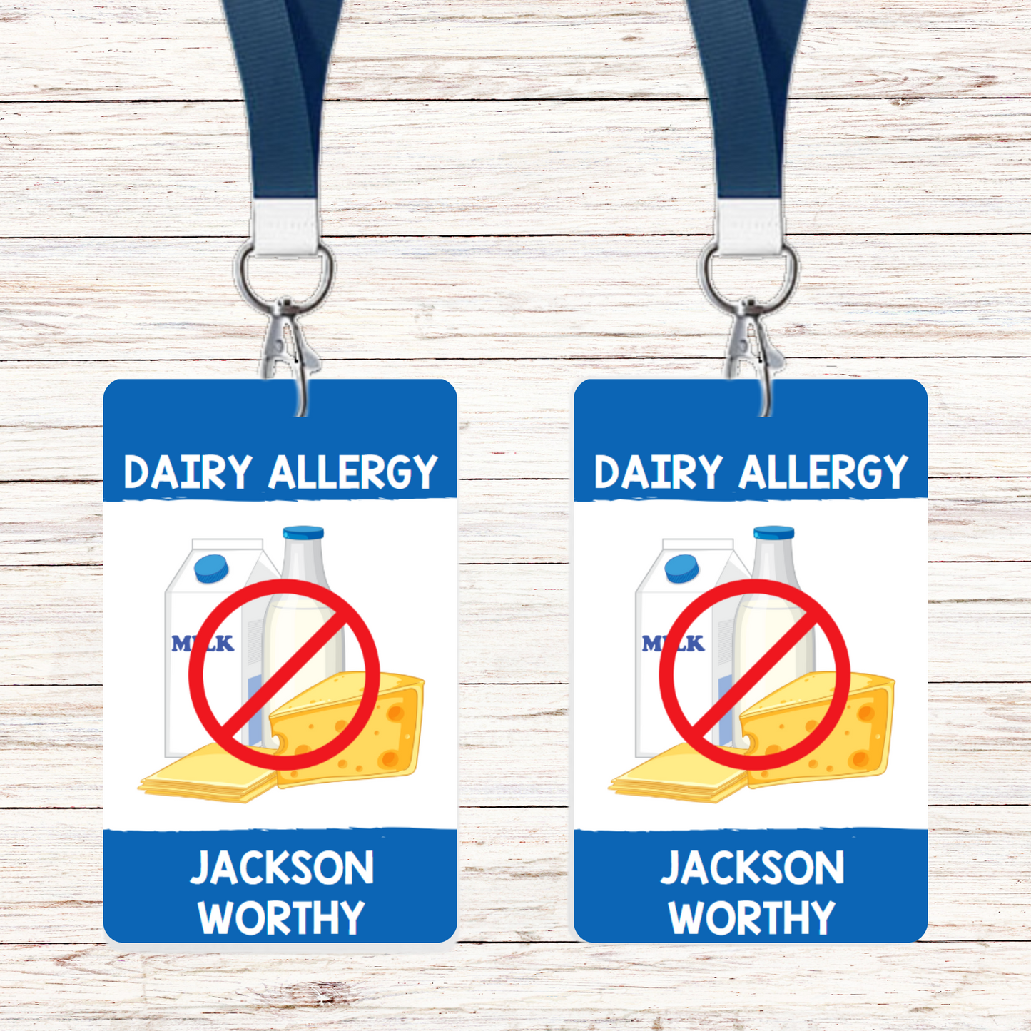 Food Allergy Lunchbox Tag: Dairy (Set of 2)