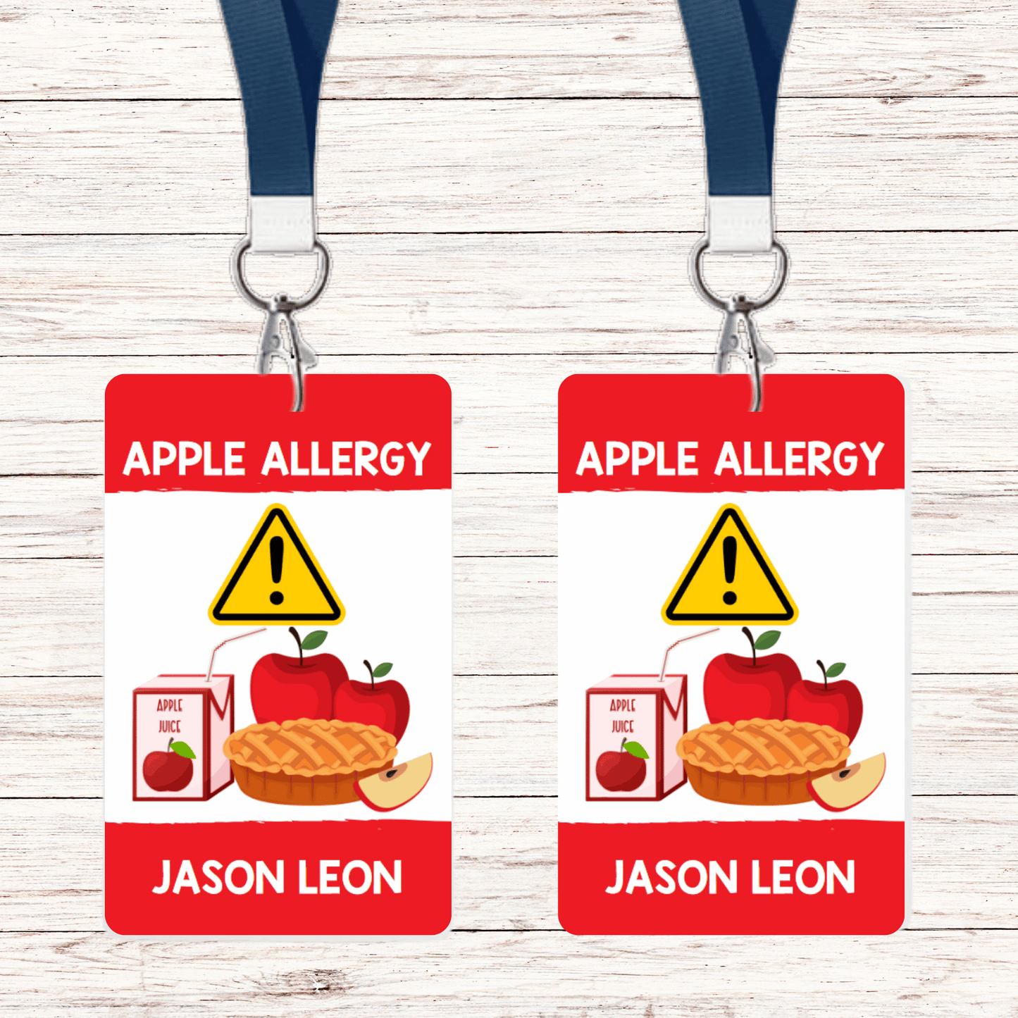 Food Allergy Lunchbox Tag: Apple (Set of 2)