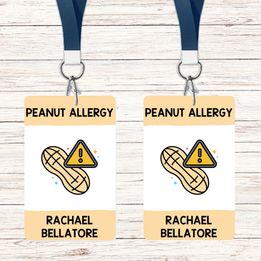 Food Allergy Lunchbox Tag: Peanuts (Set of 2)